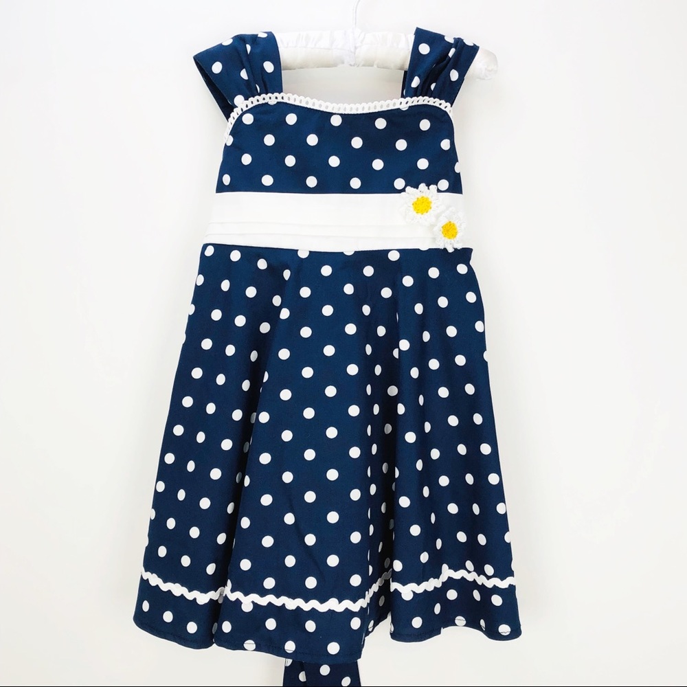 Blue & White Polka Dot Summer Dress